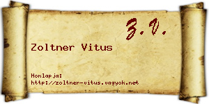 Zoltner Vitus névjegykártya